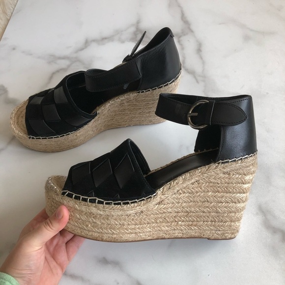 Adalla Platform Espadrille Wedge Sandal Black 10 - Picture 6 of 16